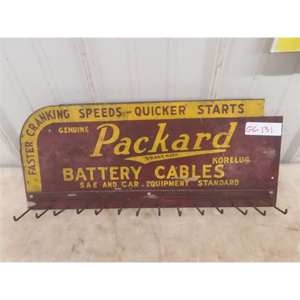 Packard Metal Battery Cable Sign/Rack 8.5" x 20"