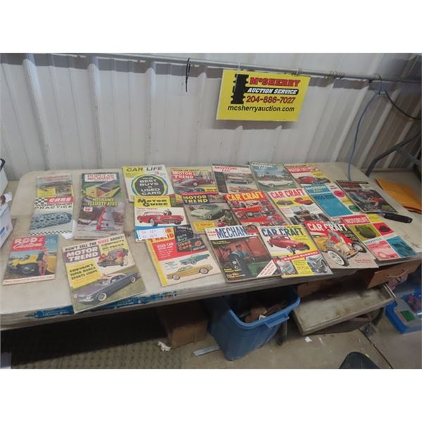 22 Hot Rod Car Magazines - 1950's + 1960's