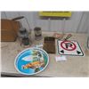 Image 1 : Railway Lantern, No Parking Sign, Beer Tray