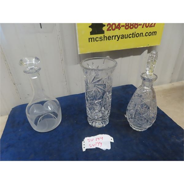 Crystal Vase & Decanters