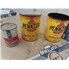 Image 2 : Pennzoil Display, License Plates, (4) Red Truck Beer Cans, Castrol 2 Cycle Motor Oil Cans