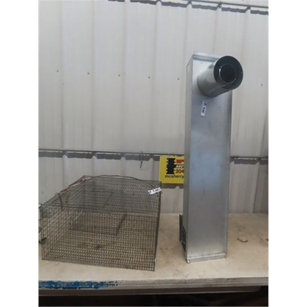 Small Animal Cage 24" x 24" x 12"  & Furnace Chimney 48" x Tall