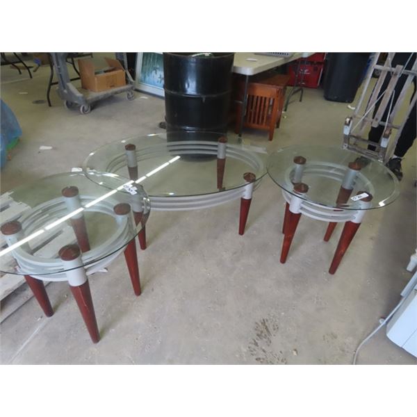 Modern Coffee Table 17.5" x 44" x 32" & 2 End Tables 22" x 25" Wide