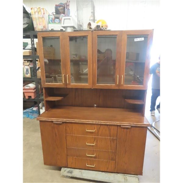 Oak Step Back Cabinet 65" x 49" x 18"