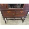 Image 2 : Oak China Cabinet with Key 62" x 42" x 14"