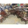 Image 1 : Oak Dinning Table 44" x 54" with (2) 9" Leaves & 6 Chairs - 1 Is Captains Chair