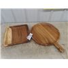 Image 1 : Wooden Servers ; 1) 18" Wide , 1) 15" x 15"