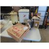 Image 1 : Vintage Metal Garbage Can, 2 Coffee Makers, Electric Frying Pan in Box