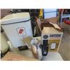 Image 2 : Vintage Metal Garbage Can, 2 Coffee Makers, Electric Frying Pan in Box