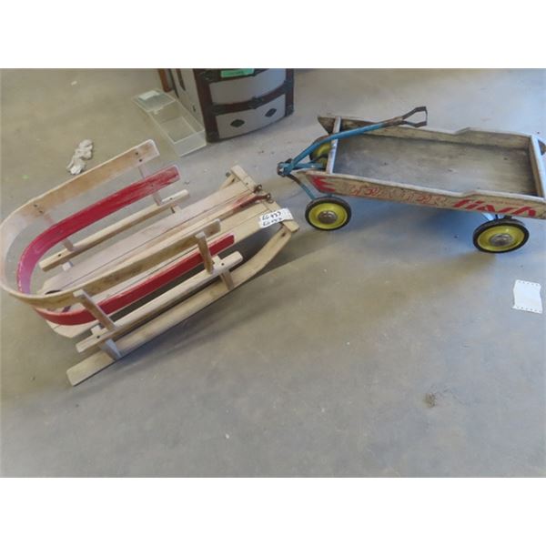 Leader Children's Wagon & Todler Wooden Sleigh