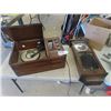 Image 1 : Citizen 31 Day Regulator Clock & Firestone + Rubber Company Wooden Record Player