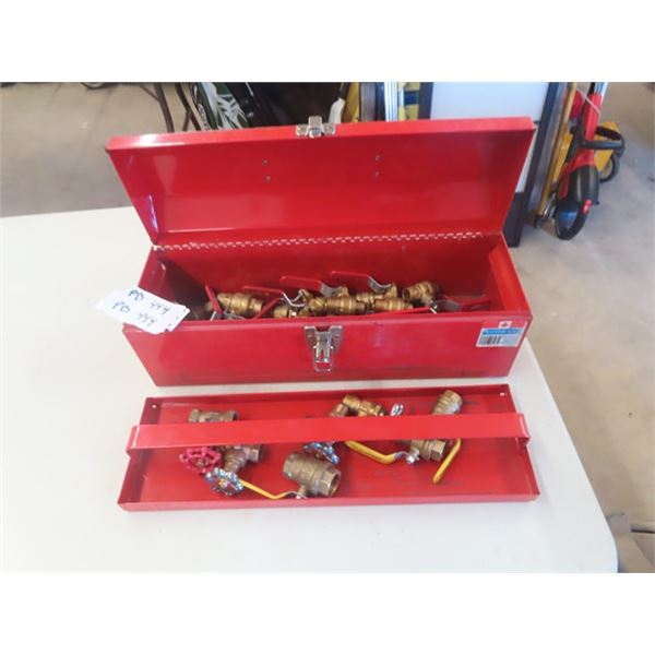 New Brass Valves & Metal Tool Box