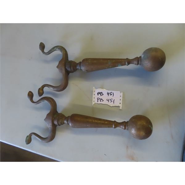 Brass Set of Fireplace Andirons