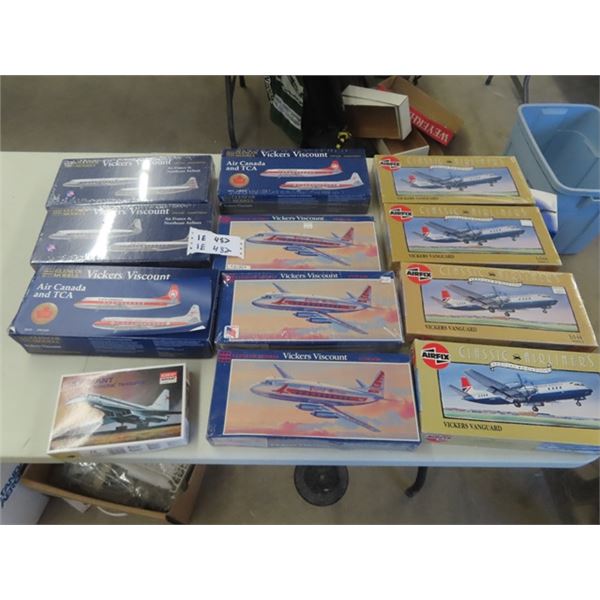 12 Plane Models ; 1/96 Scale & 1/144 Scale - 1/2 of Lot Items are Still Factory Sealed