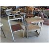 Image 1 : 2 Metal Power Tool Stands ; 1) 38" x 18" x 20" , 1) 34" x 24" x 12"  on Casters