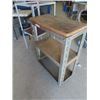 Image 2 : 2 Metal Power Tool Stands ; 1) 38" x 18" x 20" , 1) 34" x 24" x 12"  on Casters