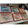 Image 1 : 12 Framed Airplane Prints by Banks - All 15" x 18.5"