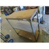 Image 3 : 3 Tier Shop Shelf on Casters 42" X 36" x 18"  & Wooden Shipping Crate with Handles 26" x 39" x 27"