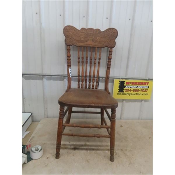 Press Back Chair with Rare Fish Design