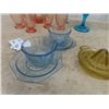 Image 3 : Depression Glass Pitcher + 4 Glasses ,2 Depression Cups + Saucers , Covered Candy Dish