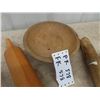 Image 3 : Primitive Wooden Bowls, Butter Paddle, Rolling Pin, Juggling Pin