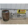 Image 1 : Metal Bird Display 13" x 33" & Nail Keg
