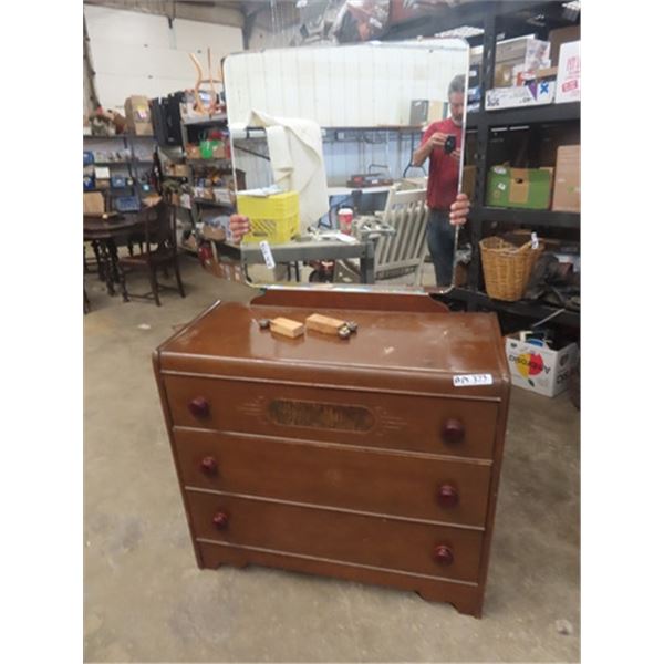 Dresser 35"x38"x16" with Mirror 28" x 28"  - All Casters with Unit - 2 are in place - 2 are Loose - 