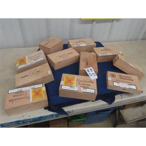 11 Wooden Cigar Boxes