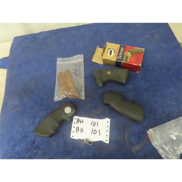 4 Pistol Grips ; S+W Monogrip Hogie K-L , S + W Monogrip K-L , Mauser P08 , Pachmayt S + W SN - 6