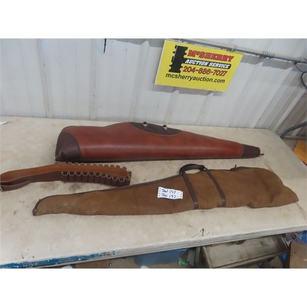 2 Soft Gun Cases & Shot Gun Shell Belt