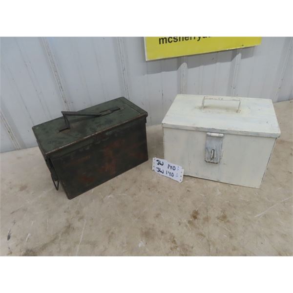 2 Metal Ammo Crates - 1 Military