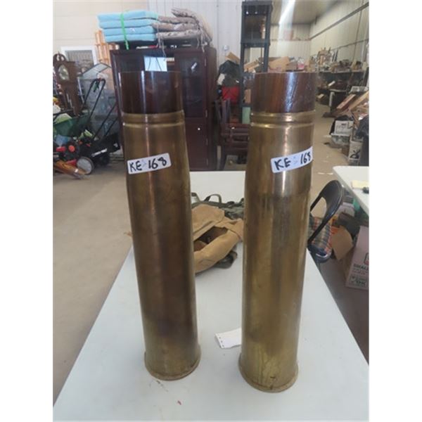 2 Brass Military Casings 24" Long