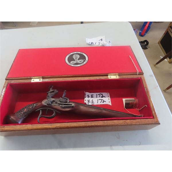 Replica Flint Pistol with Case 19" Long