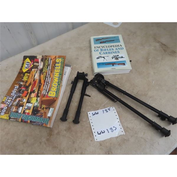 2 Gun Bipods & 2 Books: Gun+ Reloading