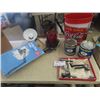 Image 1 : Coca Cola Garbage Can, 2 Honey Tins, Golf Bar Utensils, Beacon, Flex Lamp