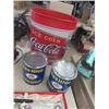 Image 3 : Coca Cola Garbage Can, 2 Honey Tins, Golf Bar Utensils, Beacon, Flex Lamp