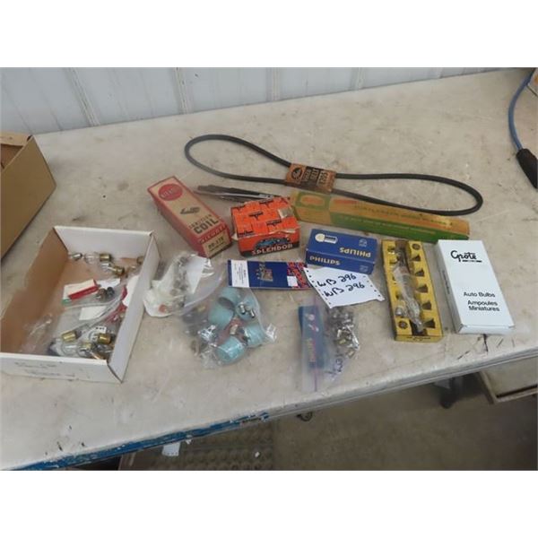 Vintage Auto Parts - New Old Stock ; Bulbs, Wiper Ignition, Coil plus more