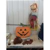 Image 1 : Metal Pumpkin Display , Scarecrow, Wolfman Mask + Mitts