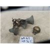 Image 1 : 4 Open End Brass Bells - 3 good, 1 Chipped & Sleighbells