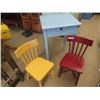 Image 1 : Wooden School Desk & Wooden Childrens Chairs