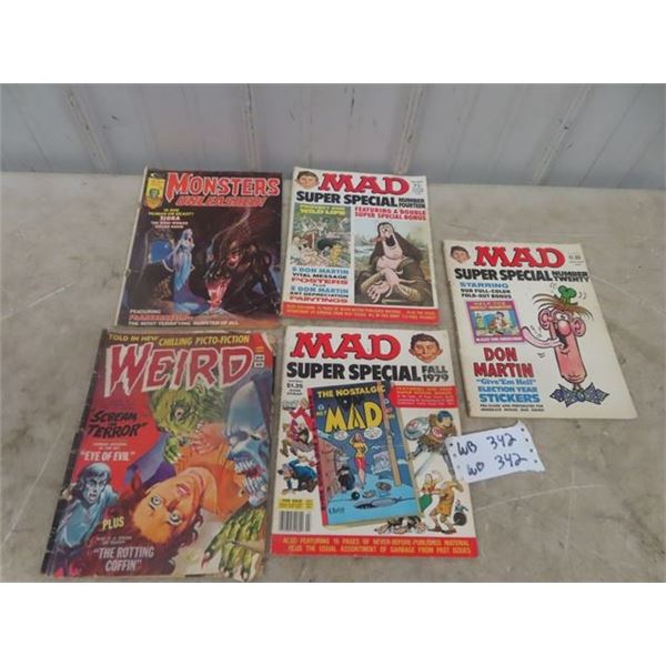 5 Mad Magazines 1970's + Up