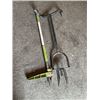 Image 1 : Assorted Garden Tools ; Weed Picker, Hand Tiller plus others