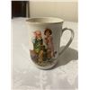 Image 1 : Rare Vintage Norman Rockwell " The Cobbler" Cup 4" Tall 2 3/4"  Trimmed in 22 K Gold Trim for Rim +