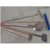 Image 1 : 5 Yard Tools ; Axe, Edger, Spade, Rake, Broom