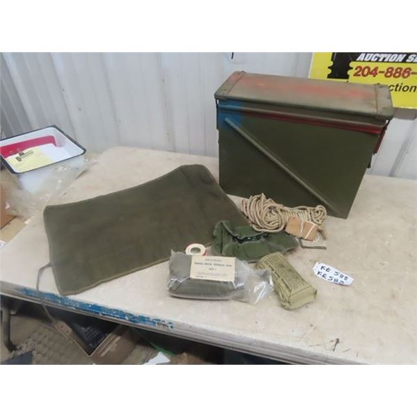 Military Ammo Crate , Military 1st Aid Kit + Sewing Kit