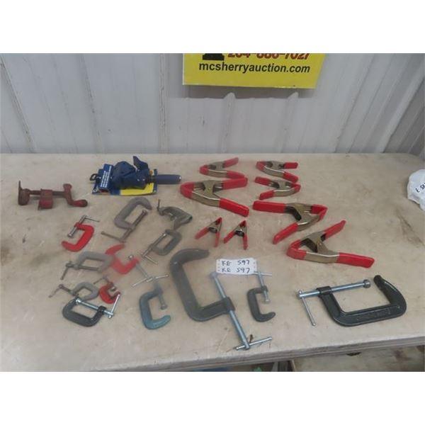 23 Clamps ; C- Clamps, Spring, Corner, plus Others