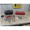 Image 1 : 1/4" + 3/8" Drive Socket Ratchets, Speed Bar, Strong Bar, Torque Wrench Extensions & 2 Tool Boxes