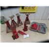 Image 1 : 3 Hydraulic Bottle Jacks & 4 Stabilizing Jacks