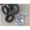 Image 1 : 3 Tires; 2) 205 75R15, 1) 175 65 R 14 & 4 Kia Hubcaps