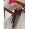 Image 4 : Fold Out Walnut Stand/Dining Room Table - 30" x 38" x 76"  - Open Size 30" x 38" x 76"